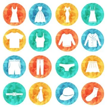 Clothes icons vector Stock Illustration