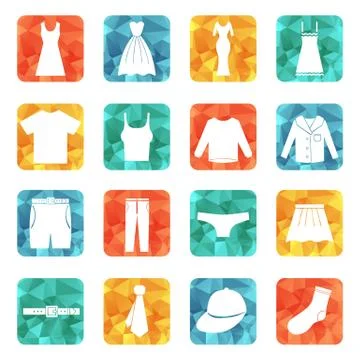 Clothes icons vector Stock Illustration