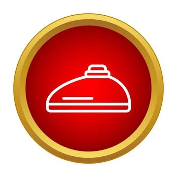 Clothes iron drawing icon on red circle 库存插图