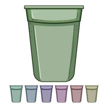 Clothes laundry basket plastic cartoon vector graphic Stock Illustration