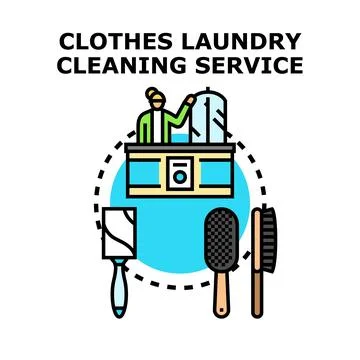 Clothes laundry dry cleaning service concept illustration Illustrazione stock