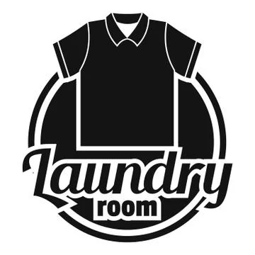Clothes laundry room logo, simple style Stock Illustration