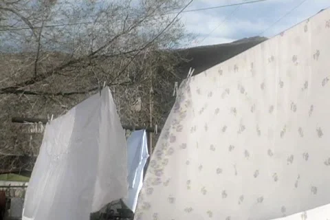 Clothes Line Stock Footage 348603