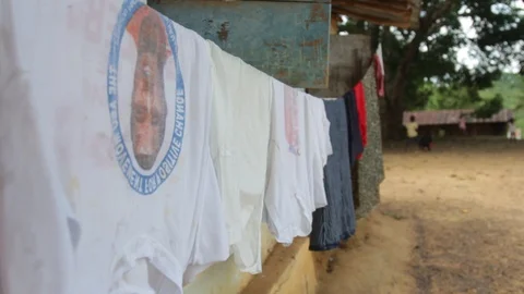 Clothes on line Video stock 111037386