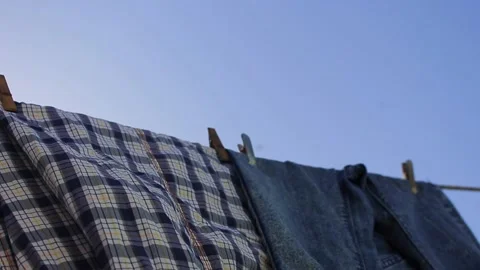 Clothes on the line Video stock 133056424