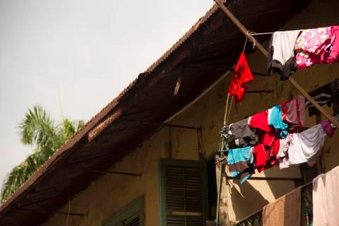 Clothes on the line Foto stock