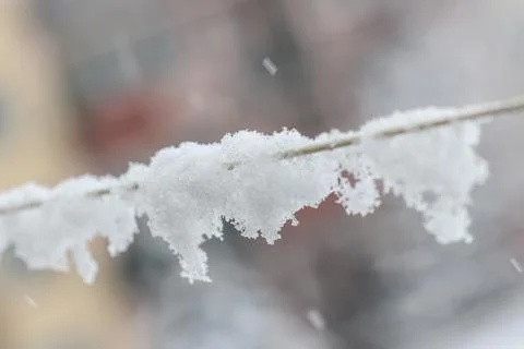 Clothes line in snow Stock Photos