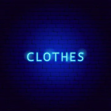 Clothes Neon Text Stock Illustration