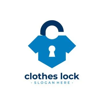 Clothes padlock logo template design vector Stock Illustration