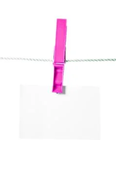 Clothes peg and note paper Stock Photos