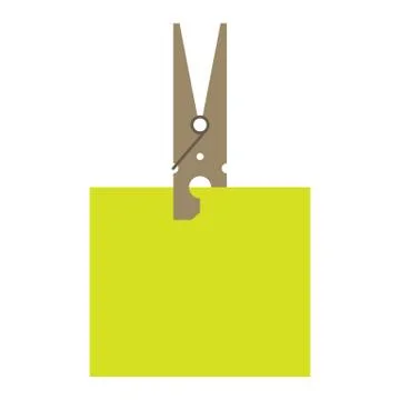 Clothes peg and reminder note Stock Illustration