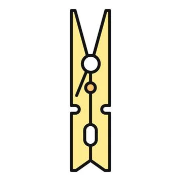 Clothes peg icon representing laundry and housework chores Stock Illustration