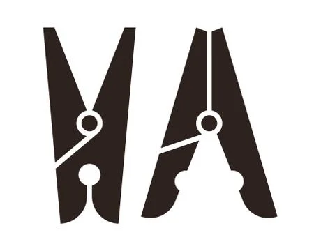 Clothes peg icon set Stock Illustration