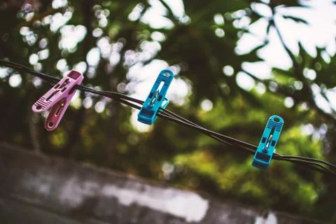 Clothes peg with soft light Stock Photos