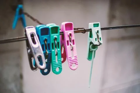 Clothes peg with soft light Stock Photos