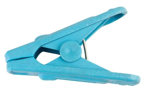 Clothes peg on white tool retro 스톡 사진