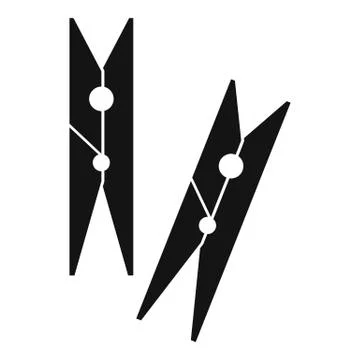 Clothes pegs icon, simple style Stockillustratie