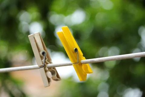 Clothes pegs Stock Photos