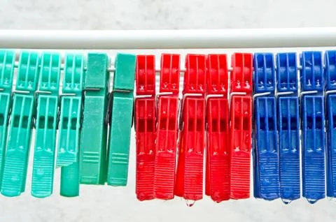 Clothes pegs Stock Photos