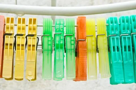 Clothes pegs Foto stock