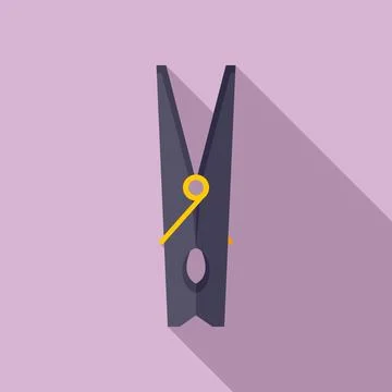 Clothes pin clip icon, flat style イラスト素材