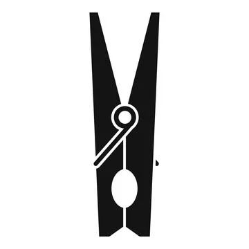 Clothes pin clip icon, simple style Stock Illustration