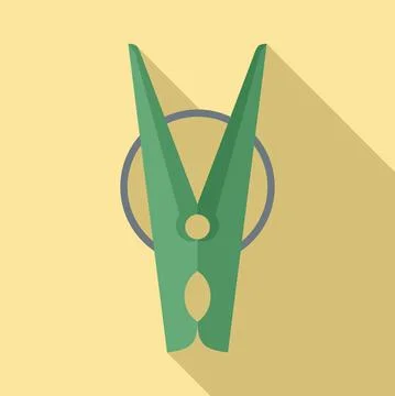 Clothes pin icon, flat style イラスト素材