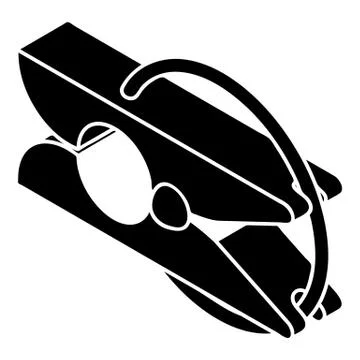 Clothes pin icon, simple style Illustrazione stock