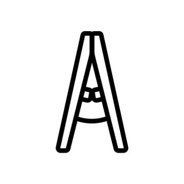 Clothes pin icon vector. Isolated contour symbol illustration Stock Illustration