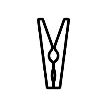 Clothes pin icon vector. Isolated contour symbol illustration Illustrazione stock