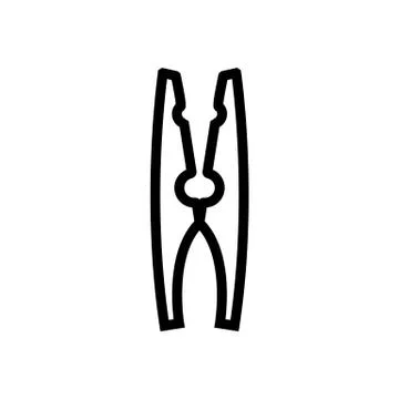 Clothes pin icon vector. Isolated contour symbol illustration Stock Illustration