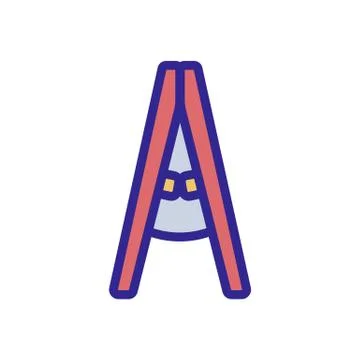 Clothes pin icon vector. Isolated contour symbol illustration Stock Illustration