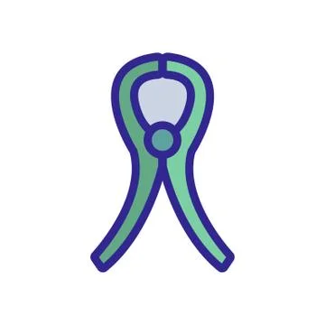 Clothes pin icon vector. Isolated contour symbol illustration Illustrazione stock