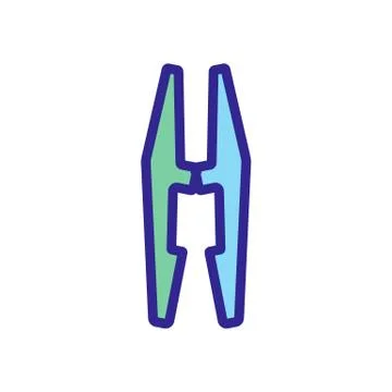 Clothes pin icon vector. Isolated contour symbol illustration Stock Illustration