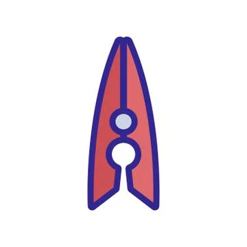 Clothes pin icon vector. Isolated contour symbol illustration Stock Illustration