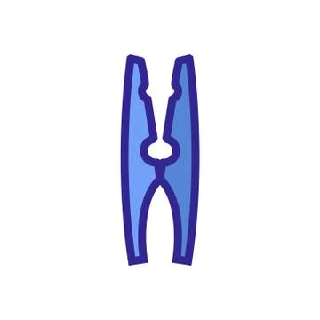 Clothes pin icon vector. Isolated contour symbol illustration Stock Illustration