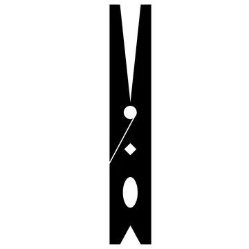 Clothes pin icon on white background. black clothes peg sign. イラスト素材