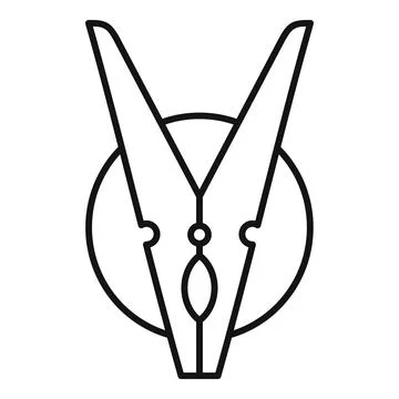 Clothes pin peg icon, outline style 库存插图