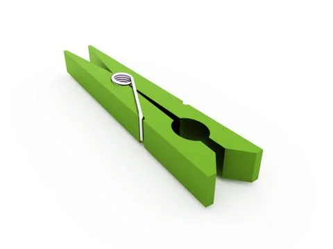 Clothes pin rendered isolated Stock Illustration