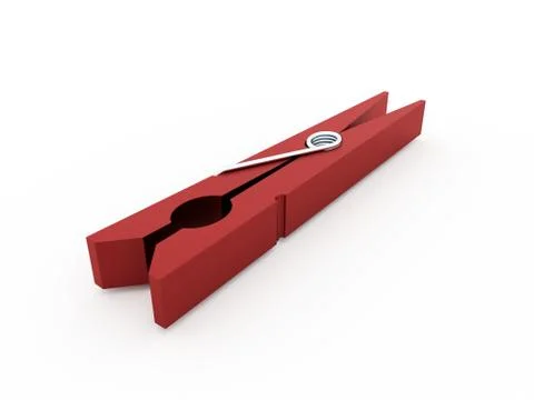 Clothes pin rendered isolated Stockillustratie