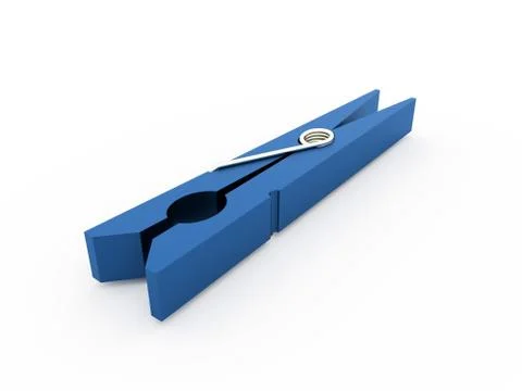 Clothes pin rendered isolated Stock Illustration