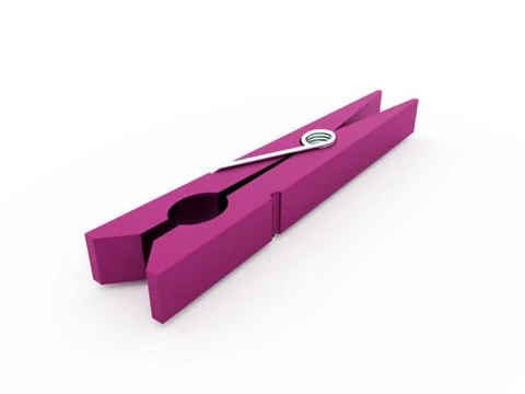 Clothes pin rendered isolated Illustrazione stock