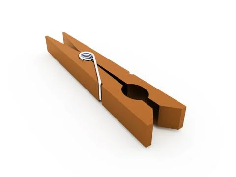 Clothes pin rendered isolated Illustrazione stock