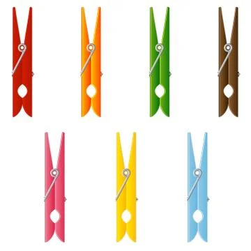 Clothes pin set Stock Illustration