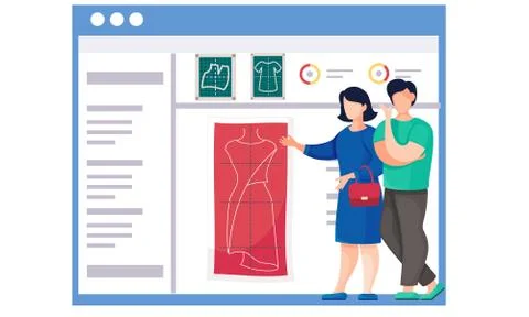 Clothes planning. Pattern of clothes for custom tailoring. Buyers or designers Illustrazione stock