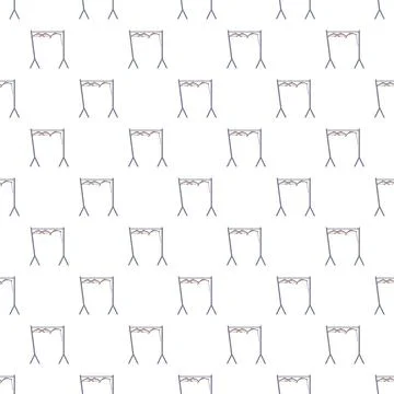 Clothes rack pattern with hangers on white background Stock-Illustration