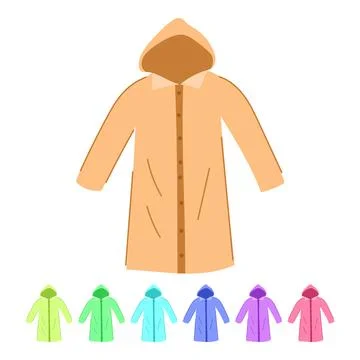 Clothes rain jacket vector cartoon graphic Stock Illustration