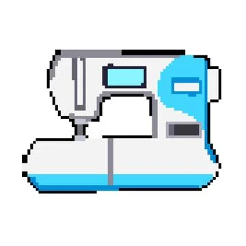 Clothes sew machine pixel art vector illustration イラスト素材