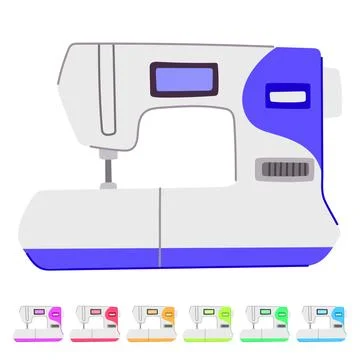 Clothes sew machine vector cartoon graphic Illustrazione stock