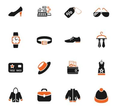 Clothes shop icon set Stock Illustration